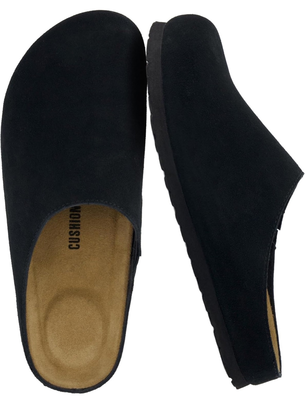 Black Men’s Slip-On Suede Clog with Cushioned Insole